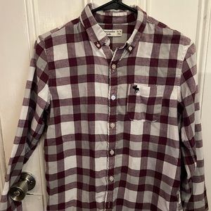 Boys Abercrombie kids button down flannel shirt